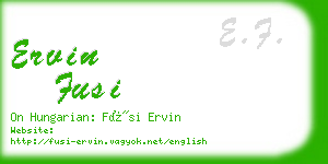 ervin fusi business card